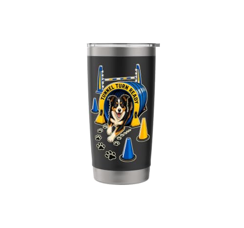 TUNNEL TURN READY Dog Agility Course, Training, Jump Bar Stainless Steel Insulated Tumbler - color: Black