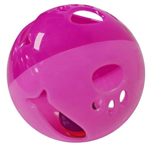 Large Cat Ball Toy with Bell – Pink (4", 1 Pack) - color: Pink - 1 Pack