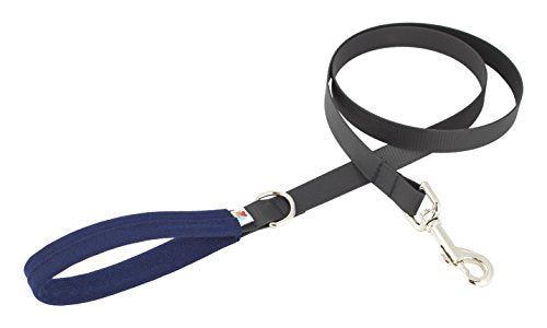 Wildebeest Funston Waterproof Dog Leash - Heavy Duty 4ft Long Leash for Small, Medium and Large Dogs - 1000D Nylon, Scratch & Stink-Resistant & Pill-Free - Nylon Wrap Handle (3/4" Wide, 4 ft Length) - color: Navy, size: 4 ft