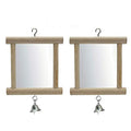 Litewoo Bird Mirror with Bell Parrot Swing Interactive Play Toys, 2PC - color: Bird Mirror with Bell-2PCS