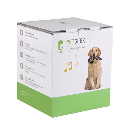 PETGEEK Interactive Dog Toys Ball - Rechargeable, Squeaky Plush Crazy Bouncer Dog Ball with Wiggles & Vibrations, Durable Moving Vibrating Toy for Small, Medium, Large Dogs (6 Inches, Brown) - color: brown