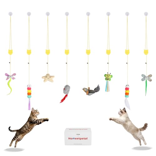 8 Pcs Hanging Cat Teaser Toys