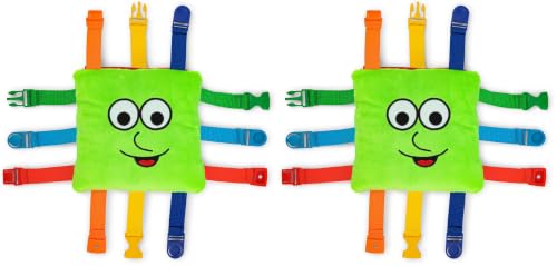 Buckle Toys - Buster Square - Learning Activity Toy - Develop Fine Motor Skills and Problem Solving - Easy Travel Toy - Educational Classroom Must Have (Pack of 2) - size: 6.5 inches (Pack of 2)