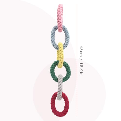 Sugar Glider Toys, Cotton Rope Climbing Rings, Colorful Hanging Toy