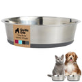GORILLA GRIP Dog Bowl, Food Grade Stainless Steel Water Bowls, 4 Cup Gray - color: Gray, size: 4 Cup - Single Bowl