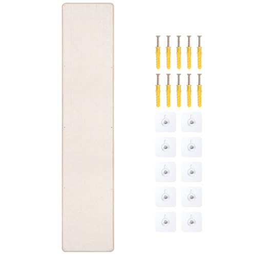 Uranshin Natural Sisal Cat Wall Climbing Carpet, Wall Scratcher Mat Pad - color: White, size: 78.7"Lx15.7"W, 1PC