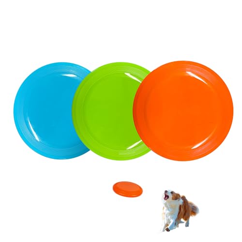 Dog Flying Disc, 3 Pack Dog Frisbee Toy Gift Set for Medium & Large Dogs