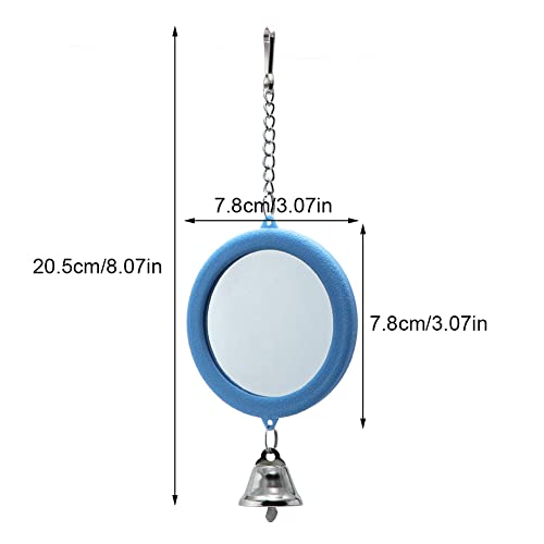 Litewoo 3-Piece Bird Mirror Toy with Bell for Parrot Cage, 3 Round - color: B - 3* Round