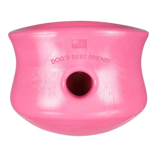 WEST PAW Zogoflex Toppl Interactive Treat Dispensing Puzzle Dog Toy for Mental Stimulation & Enrichment-Holds Kibble & Treats-Lickable, Freezable & Dishwasher Safe-Made in USA-XL-Geranium - color: Geranium, size: X-Large