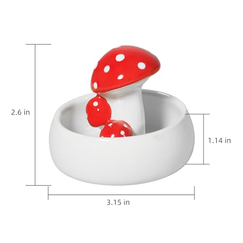 Niteangel Hamster Feeding & Water Bowls- Mushroom Ceramics Series Food Dish Feeding Bowls for Dwarf Syrian Hamsters Gerbils Mice Rats or Other Similar-Sized Small Pets (Water Bowl) (Pack of 2) - size: Water Bottle (Pack of 2)