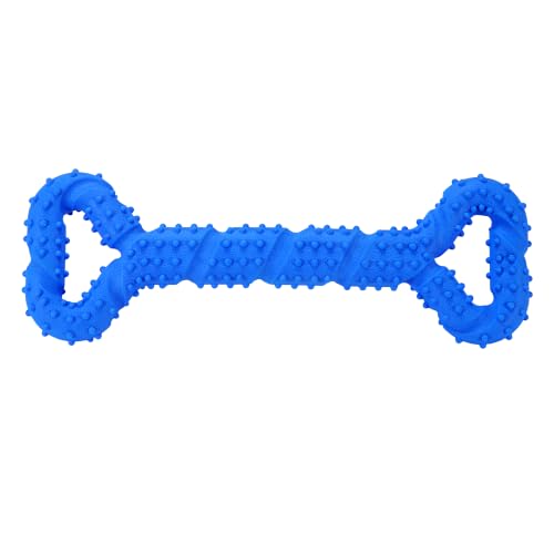 LECHONG Durable Dog Chew Toys 13 Inch Bone Shape Extra Large Dog Toys with Convex Design Strong Tug Toy for Aggressive Chewers Medium and Large Dogs Tooth Cleaning - color: Blue