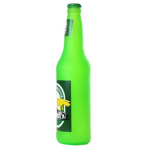 SILLY SQUEAKERS Tuffy 3 Pack Wine Liquor Bottle Dog Toys: Squeaky Dog Toy, Washable and Floats, Vinyl Construction - color: Green HeinieSniff'n Yellow KennelRelaxin JosePero