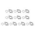 Bird Foot Rings 10Set 7.5mm/0.3" ID Metal Leg Ring Silver Tone - size: 7.5mm/0.3" ID