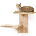 FUKUMARU Cat Wall Shelves, 2 Platform Kitten Wall Furniture, Tree Shape Wall-Mounted Floating Shelf with Sisal Mat, Solid Rubber Wood Cats Perch for 16 Inch Drywall, Suitable for Climb, Play, Nap - color: Sisal mat