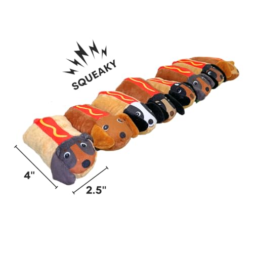 Patchwork Pet Glizzies by The Weens, Interactive Dog Puzzle Toy, 8 Plush Hot Dog Characters, Memory Foam Base, 17 x 8.5 x 3 inches
