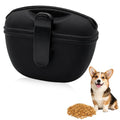 Black Silicone Dog Treat Pouch, Portable Pet Training Snack Bag with Magnetic Closure and Waist Clip for Dog Walking