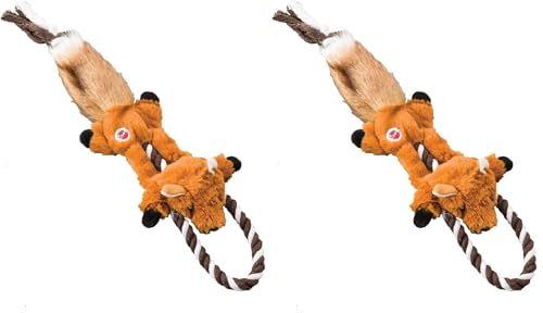 SPOT Ethical Pets Fox Mini Skinneeez Tugs Dog Stuffingless Toy, 14" (Pack of 2) - size: 14" (Pack of 2)