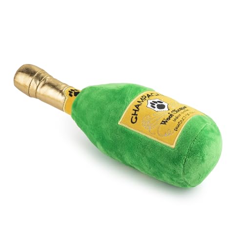 Haute Diggity Dog Woof Clicquot Classic Plush Dog Toy Wine Parody Chew Toys - color: Clicquot Classic (Green), size: One Size
