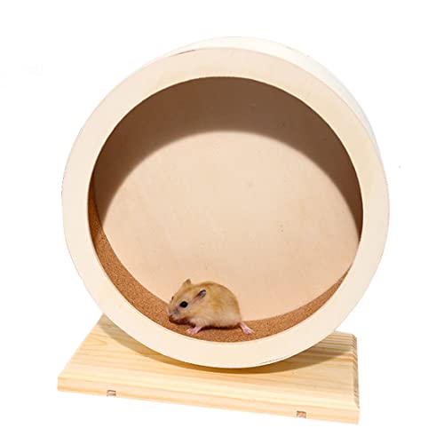 antiai Hamster Wooden Silent Wheel, 12 Inch Small Animal Exercise Wheel Accessories, Quiet Spinner Hamster Running Wheels Prevent Depression Toys for Hamsters, Gerbils, Mice and Other Small Pets (XL) - size: XL