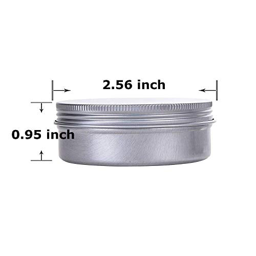 2 Ounce Aluminum Tin Jar Refillable Containers Screw Lid, Silver, 24 Pack - size: 2 Ounce (Pack of 24)