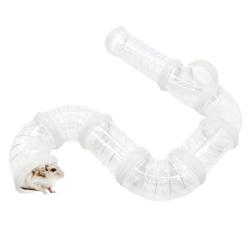 Hamster Tunnel Tubes DIY Toys Cage Accessories for Dwarf Gerbils - color: Transparent
