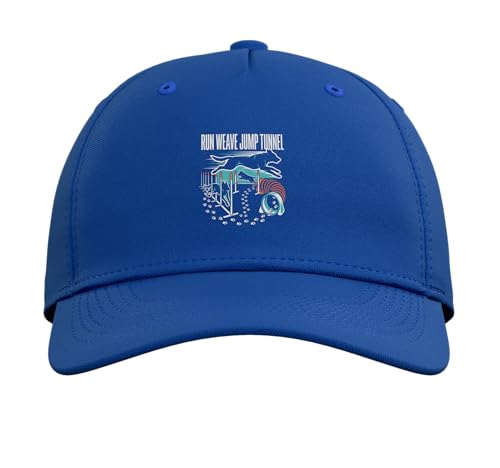Run Weave Jump Tunnel Dog Agility Adjustable Baseball Hat - color: Royal Blue