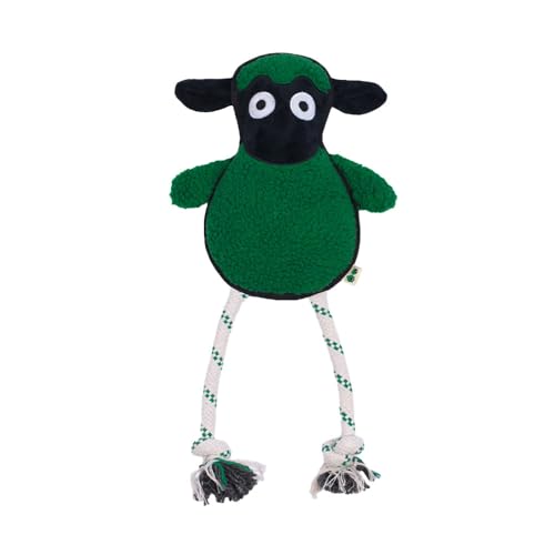 Green Sheep Rope Toy for Dogs, Durable Plush Dog Chew Toy with Squeaker, Interactive Pet Toy for Small Medium Large Dogs, Tough Recycle Cotton Rope & PP Cotton Stuffing - color: Green Sheep (M)
