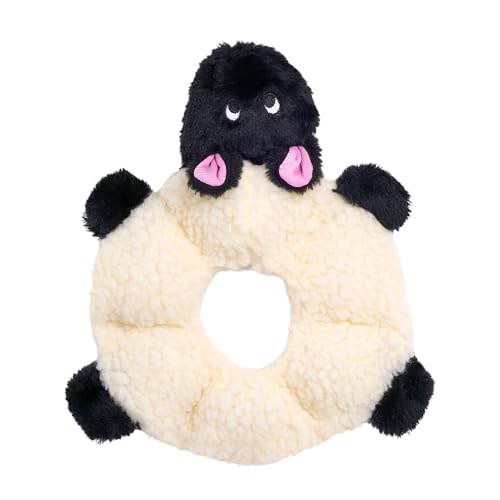 ZippyPaws Loopy No Stuffing Dog Toys to Keep Them Busy - 10" - color: Sheep, size: 10 x 8 x 1 in (Pack of 1)