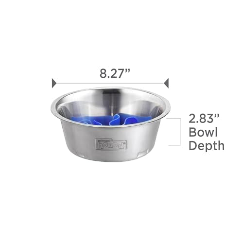 Outward Hound Fun Feeder Stainless Steel Slo Bowl for Dogs, Medium, 8.3" - color: Stainless Steel, size: Medium
