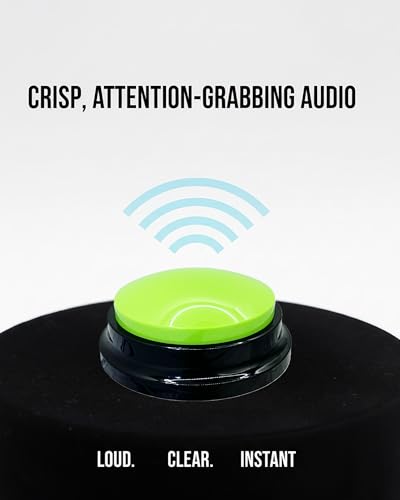 Dog Talk Buttons Voice Recording Button for Communication and Pet Training 30-Second Record & Playback Talking Button for Study, Office, Family, and Kids (Green, one) - color: Green