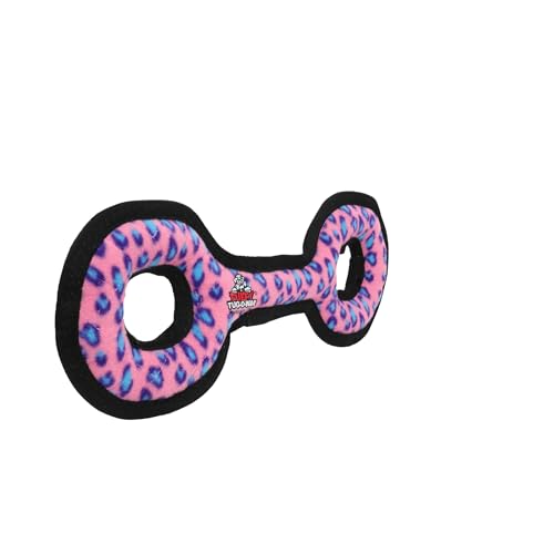 TUFFY® : TugOWar Dog Toy: Ultra Durable Plush Toy with Multiple Layers & Reinforced Seams, Washable and Floats, Original Construction - color: Pink Leopard TugOWar