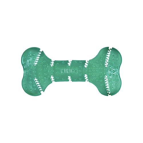 KONG Squeezz Dental Bone, Flexible Dental Chew Toy, for Medium/Large Dogs - style: Bone
