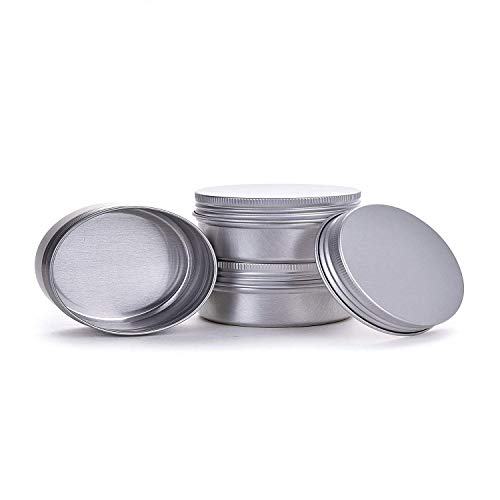 1 Ounce Aluminum Tin Jar Refillable Containers Screw Lid, Silver, 24 Pack - size: 1 Ounce (24 Count)