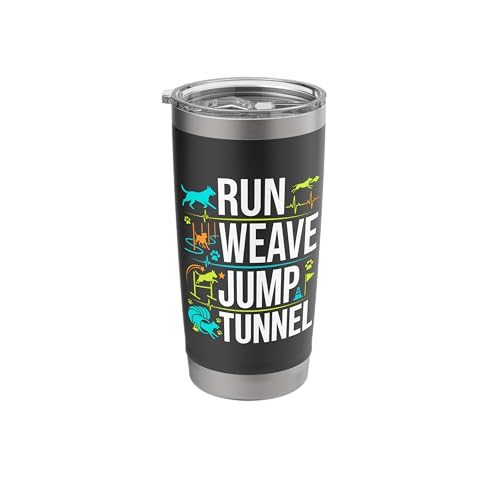 Run Weave Jump Tunnel Dog Agility Stainless Steel Insulated Tumbler - color: Black
