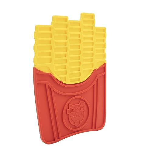 BigMouth French Fries Silicone Lick Mat for Dogs and Cats, Slow Feeder Enrichment Pad, Dishwasher Safe Anxiety Relief Toy - style: French Fries