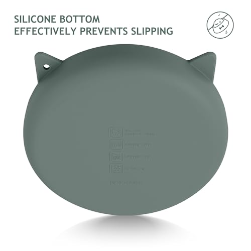 Coomazy Slow Feeder Cat Bowl Silicone Pet Puzzle Feeder for Slow Eating - color: Green