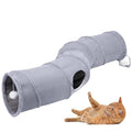 S-Shape Collapsible Cat Play Tube Toys with Plush Ball, Indoor Play Tunnel for Puppy, Kitty, Kitten, Rabbit - color: S-Shape