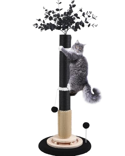 Cat Scratching Posts for Indoor Adults,45'' Tall Heavy Duty Tree Tower - color: black-45inch