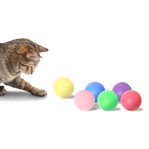 Andiker Cat Track Toy Balls, 6pcs Colorful Cat Toys for Indoor Cats Lightweight and Bounce Durable 1inches Replacement Balls for Cat Tower Toy (6pc)