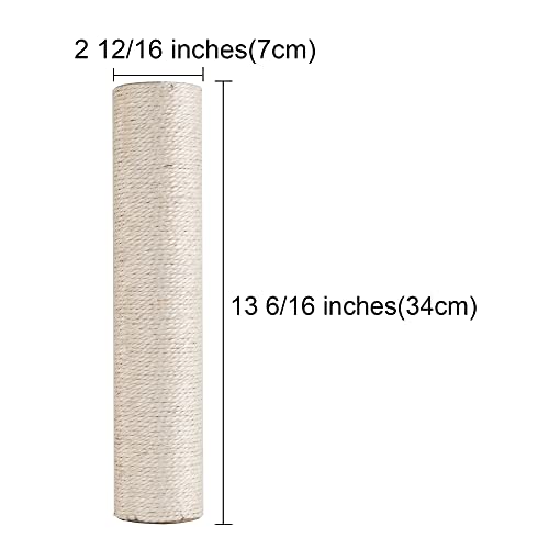 Dimaka Cat Scratching Post Replacement Pole, Cardboard and Sisal, 13.4in, 34cm - size: 13.4 in