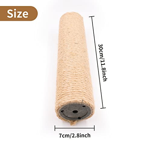 4PCS 12 Inch Cat Scratching Post with Natural Sisal Rope Cat Scratch Pole Scratching Tree Scratching Posts for Indoor Replacement Part Accessories for DIY Cat Tower Hammock