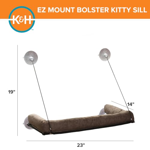 K&H Cat Window Perch, EZ Mount Bolster - Fits 27in Wx23in H Glass Spaces - size: 12 X 23 Inches, style: Bolster