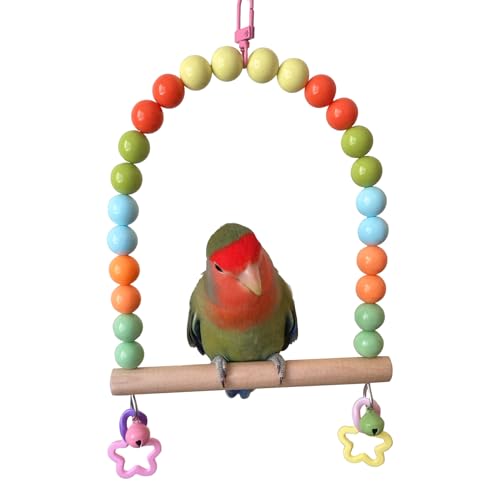 Large Birds Swings Perch, Parakeets Chewing Toy Bird Cage Wooden Stands