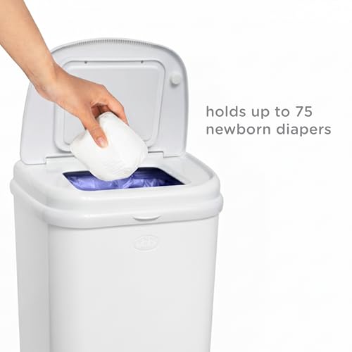 Ubbi Stainless Steel Venti Diaper Pail, No Special Bag, Odor-Locking, White - color: Venti White