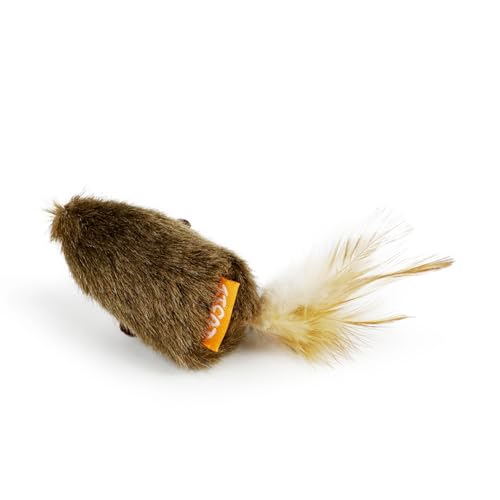 TTcat 2 Pack Squeaky Furry Mouse Cat Toys with Silvervine, Realistic Fluffy Mice Kitten Interactive Hunting Toy, Noise-Making Cat Prey Toy for Indoor Cats, Boredom Relief Teaser Chew Toy.