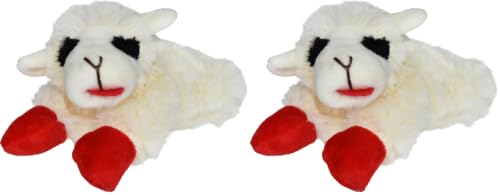 Multipet Lamb Chop Dog Plush Toy-Squeaky Toy for All Dogs - Extra Soft Plush - Stuffed Animal Dog Toy for Cuddling & Playing - Cute Pet-Toy (6", Cream) (Pack of 2) - size: 6" (Pack of 2), style: White