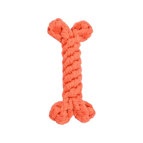 Orange Bone-Shaped Dog Rope Chew Toy, 1-Piece Set