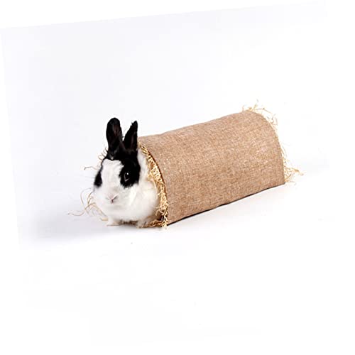 INOOMP Hamster Nest PET Sleeping Tunnel Grass Linen Nest for Small Pets - size: S