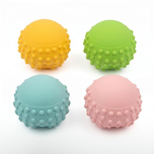 Squeaky Dog Toys for Puppy Small Medium Dogs, 4PCS - color: 4Color Balls