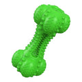 SCHITEC Squeaky Dog Chew Toy for Aggressive Chewers Large Breed, Tough Interactive Teething Rubber Bone for Big Medium Dogs - color: Green